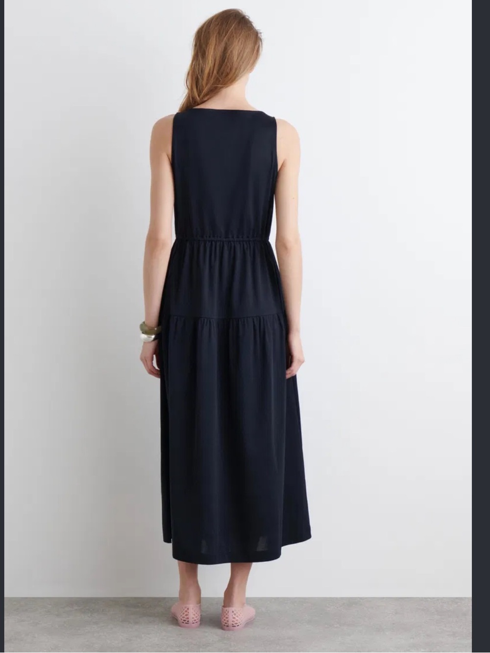 COS Boat-Neck Gathered Midi Dress - Picture 2 of 5